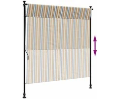 Lauko roletas, geltonas/baltas, 200x270cm, audinys ir plienas