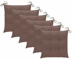 Lauko valgomojo kėdės su pagalvėlėmis, 6vnt., akacija
