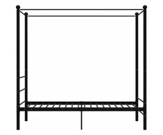 Lovos rėmas su baldakimu, juodos spalvos, 90x200cm, metalas