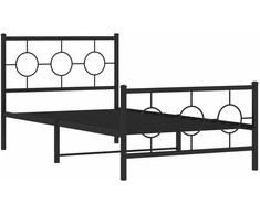 Lova Lovos rėmas su galvūgaliu/kojūgaliu, juodas, 100x200cm, metalas