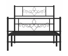 Lova Lovos rėmas su galvūgaliu/kojūgaliu, juodas, 107x203cm, metalas