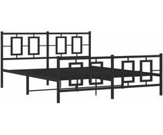 Lova Lovos rėmas su galvūgaliu/kojūgaliu, juodas, 150x200cm, metalas