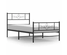 Lova Lovos rėmas su galvūgaliu/kojūgaliu, juodas, 107x203cm, metalas