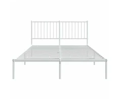 Lova Metalinis lovos rėmas su galvūgaliu, baltos spalvos, 135x190cm