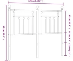 Metalinis galvūgalis, baltos spalvos, 120cm