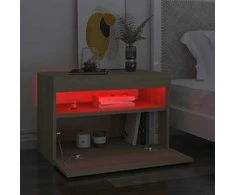 Naktinė spintelė su LED, sonoma ąžuolo, 60x35x40cm, mediena