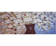 Nuotraukų rėmelis Paveikslas ant drobės, įvairių spalvų, 150x60cm, gėlės vazoje
