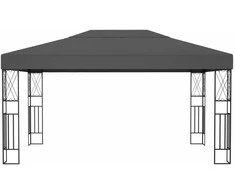 Pavėsinė su lemputėmis LED, antracito, 3x4 m
