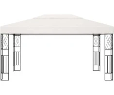 Pavėsinė su lemputėmis LED, kreminė, 3x4m