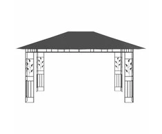 Pavėsinė su tinkleliu nuo uodų, antracito, 4x3x2,73m, 180g/m²