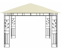Pavėsinė su tinkleliu nuo uodų, kreminė, 3x3x2,73m, 180g/m²