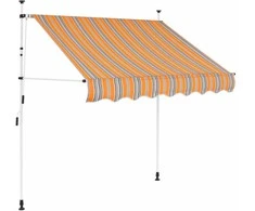 Rankiniu būdu ištraukiama markizė, geltoni/mėlyni dryžiai, 150cm