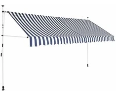Rankiniu būdu ištraukiama markizė, mėlyni/balti dryžiai, 350cm