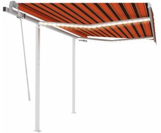 Rankiniu būdu ištraukiama markizė, oranžinė ir ruda, 3,5x2,5m