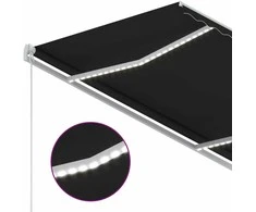 Rankiniu būdu ištraukiama markizė su LED, antracito, 350x250cm
