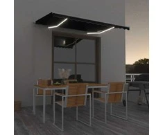 Rankiniu būdu ištraukiama markizė su LED, antracito, 350x250cm