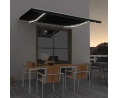 Rankiniu būdu ištraukiama markizė su LED, antracito, 450x350cm