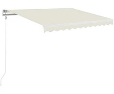 Rankiniu būdu ištraukiama markizė su LED, kreminė, 350x250cm