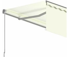 Rankiniu būdu ištraukiama markizė su uždanga, kreminė, 5x3m