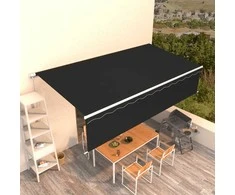 Rankiniu būdu ištraukiama markizė su uždanga, antracito, 6x3m