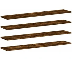 Sieninės lentynos, 4vnt., dūminio ąžuolo, 100x20x1,5cm, mediena