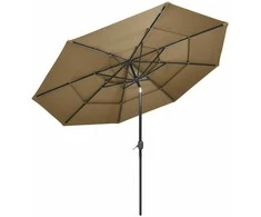 Skėtis nuo saulės su aliuminiu stulpu, taupe, 3m, 3 aukščių