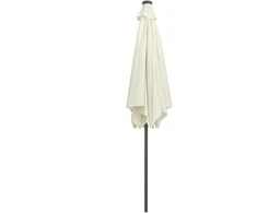 Sodo skėtis su LED ir aliuminio stulpu, smėlio baltas, 300cm