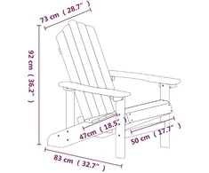 Sodo Adirondack kėdė su staliuku, rudos spalvos, HDPE