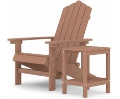 Sodo Adirondack kėdė su staliuku, rudos spalvos, HDPE