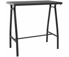 Sodo baro stalas, juodas, 110x60x110cm, grūdintas stiklas