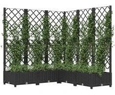 Sodo lovelis su treliažu, juodos spalvos, 120x120x121,5cm, PP