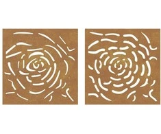 Nuotraukų rėmelis Sodo sienos dekoracija, 2 dalių, 55x55cm, corten plienas, rožė