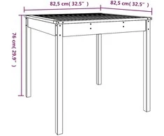 Sodo stalas, 82,5x82,5x76cm, pušies medienos masyvas