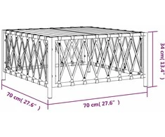 Sodo stalas, baltos spalvos, 70x70x34cm, austas audinys