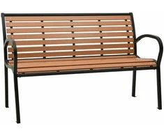 Sodo suoliukas, juodos ir rudos spalvos, 116cm, plienas ir WPC