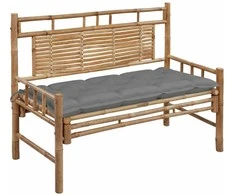 Sodo suoliukas su pagalvėle, 120cm, bambukas (41504+314945)