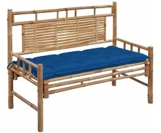 Sodo suoliukas su pagalvėle, 120cm, bambukas (41504+314954)