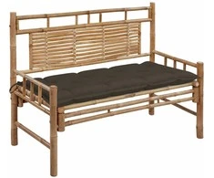 Sodo suoliukas su pagalvėle, 120cm, bambukas (41504+314952)