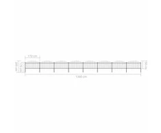 Sodo tvora su iečių viršug., juoda, (1,25-1,5)x13,6m, plienas