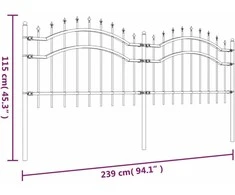 Sodo tvora su smailiomis viršūnėmis, juoda, 115cm, plienas