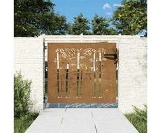 Sodo vartai, 85x100cm, corten plienas, bambuko dizaino