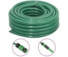 Sodo žarna su tvirtinimo detalėmis, žalia, 0,75", 100m, PVC