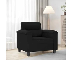 Sofa Krėslas, juodos spalvos, 60cm, mikropluošto audinys