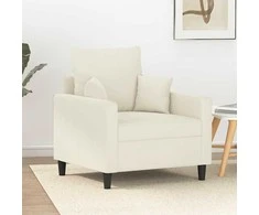 Sofa Krėslas, kreminės spalvos, 60cm, aksomas