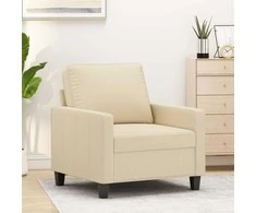 Sofa Krėslas, kreminės spalvos, 60cm, audinys