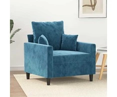 Sofa Krėslas, mėlynos spalvos, 60cm, aksomas