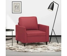 Sofa Krėslas, raudonojo vyno spalvos, 60cm, dirbtinė oda