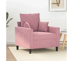 Sofa Krėslas, rožinės spalvos, 60cm, aksomas