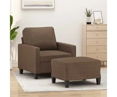 Sofa Krėslas su pakoja, rudos spalvos, 60cm, audinys