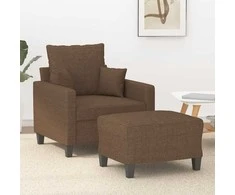 Sofa Krėslas su pakoja, rudos spalvos, 60cm, audinys
